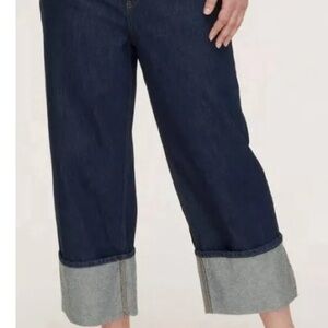 Kate Spade Women's Dark Blue Jeans Wide Bottom Cuff size 6